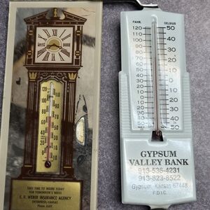 Vintage Style Wall Thermometer with Clock Design